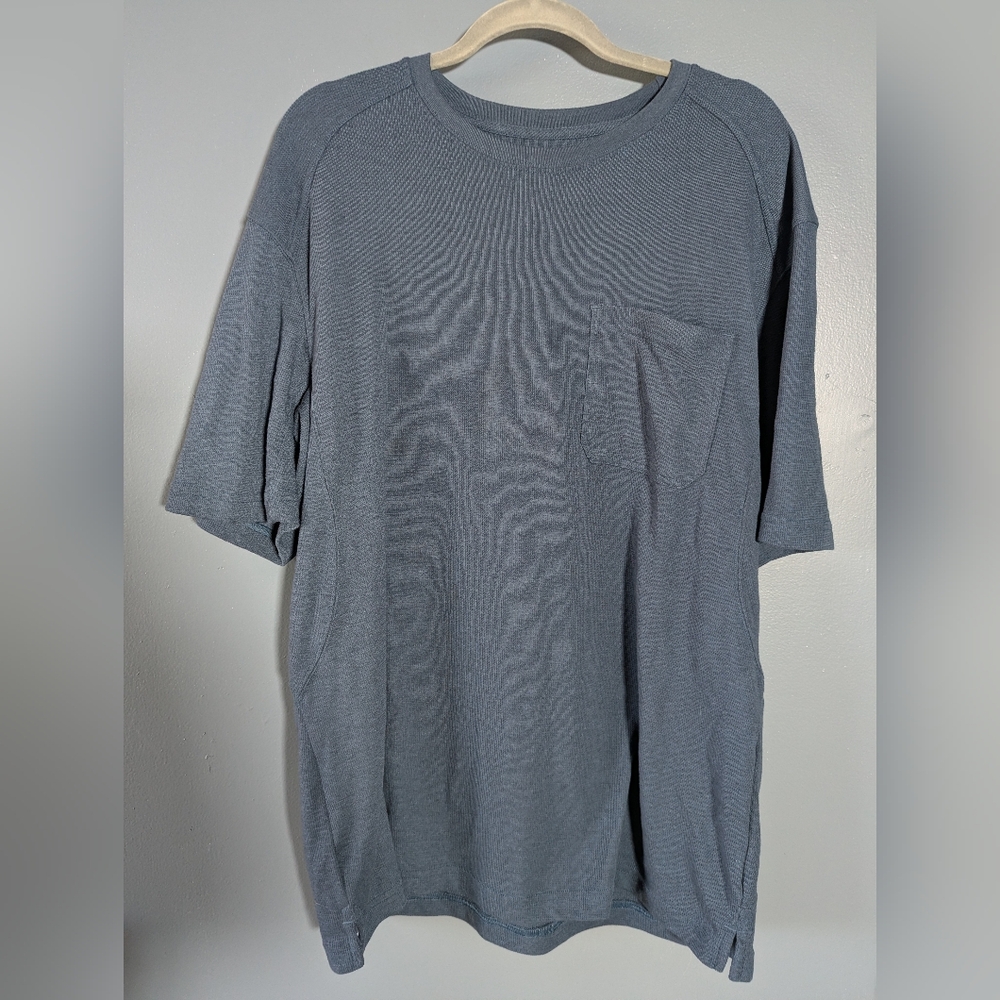 Duluth Mens Short Sleeve Blue Crew Neck Size Large